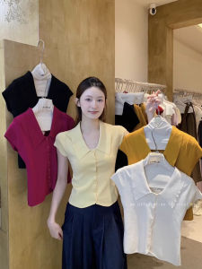 เสื้อกั๊กคอโปโลแขนกุดสไตล์เกาหลีสำหรับผู้หญิง ทรงหลวม ผ้าไหม แขนยาว ปกติ ไม่มีกระดุม ปกติ ฤดูร้อน 2025