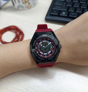 2023 Mens Personalized Mechanical Screen Watch with Unique Dial Design Silicone Band Full of Boyfriend Strength and Generous Technology Sense Watch
