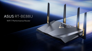 ASUS RT-BE88U Dual-band WiFi 7 AiMesh Extendable Performance Router - Coverage up to 3000 sq.ft* Dual 10G ports SFP+ Four 2.5G ports Four 1G ports 34G WAN/LAN capacity Subscription-free network security VPNs