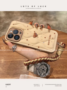 Apple 16 pro Max Silicone Phone Case Full Cover with Lanyard Anti-Fall Protection for Women Creative Cute Dot Pattern Eco-Friendly