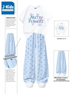 JKIDS | Cotton Short Sleeve Long Trousers Set