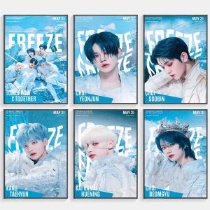 Korean KPOP TXT Boy Team Poster Canvas Wall Sticker Indoor Mural Bedroom Bedside Display Home Decoration Hanging Painting