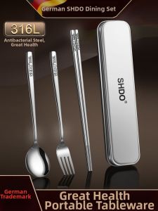 SHDO | 316 Stainless Steel Portable Chopsticks and Spoons Set With Storage Box