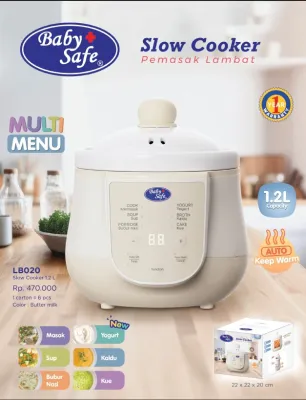 Baby Safe Slow Cooker 1.2L LB020 Perlengkapan MPASI bubur bayi