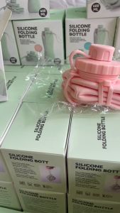 BOTOL AIR MINUM LIPAT BAHAN SILIKON / BOTOL TRAVEL PORTABLE 600ML EXTRA PACKING BUBBLE