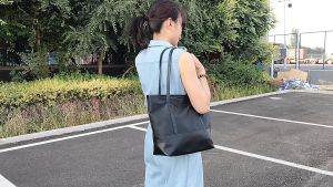 Women Tote Bag Simple Waterproof Oxford Cloth With PU Shoulder Bag