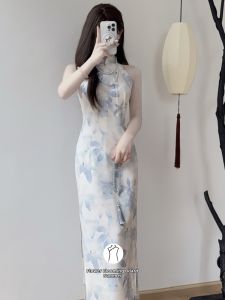 New Chinese Style Off-shoulder Cheongsam