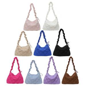5TH Lady Solid Quilted Pleated Sling Bag Soft Cloud Coin Purse Casual for Party Puffer Bag