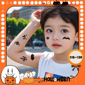 Halloween Halloween Color Tattoo Sticker Cartoon Pumpkin Bat Waterproof and Durable Kids Washable Creative Stickers