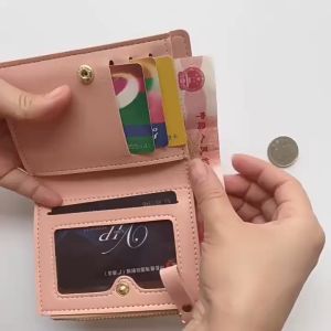 2024 SANRIO Limited Cute Student Double Folding Zipper Short Wallet Girls Coin DOMPET Purse 两折叠拉链短款钱包