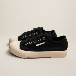 Hong Kong Breathable Canvas Shoes Womens Retro Casual Sneakers Large Size Patchwork Couple Style Spring Autumn New Model