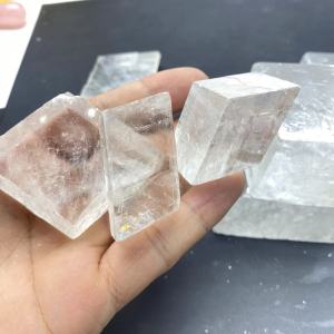 Tự Nhiên Nguyên Trắng Quang Canxit Iceland Spar Khoáng Mẫu Vật Trong Suốt Đá Chữa Bệnh Thạch Anh Trang Trí Nhà Phong Cách Cổ Điển Mới