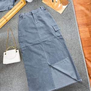 ROK JEANS CARGO WANITA BELAH DEPAN STRECH