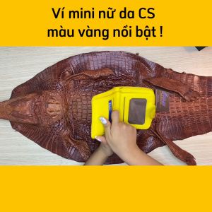 Ví mini nữ Da cá sấu màu Vàng đẹp nổi bật!