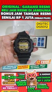 DIGITEC ORIGINAL - DIGITEC DG-5012 THKN DG 5012 DIGITEC 5012 DG5012THKN - Men TR - Resin - Hitam - Diameter 55 CM - Jamdunia / Jam dunia JD18 Jam Tangan Pria Cowok Anti Air Digital Analog #