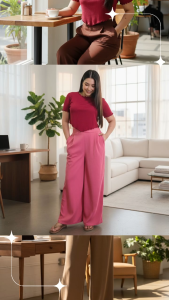 HANNA Palazzo Pants Plus Size Baggy Pants for Women Fit to L–2XL Crepe Wide Leg w/ Pockets