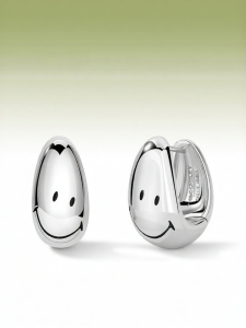 KKLUE | Smiley Face Silver Earrings