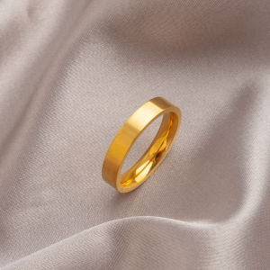 แหวนวงกลมสไตล์ย้อนยุคสำหรับผู้หญิง แหวนนิ้วชี้ทำจากไททาเนียม ไม่ซีดจาง แหวนทรงเรียบง่าย สไตล์ลำลอง ดีไซน์ไฮเอนด์