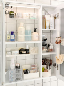 Mirror Cabinet Storage Box Bathroom Acrylic Cosmetics Skin Care Products Lipstick Washstand Narrow Wall-Mounted Storage Rack