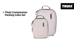 Thule กระเป๋าจัดระเบียบ กระเป๋าสัมภาระ อเนกประสงค์ กระเป๋าเก็บของ ซิป YKK ระดับพรีเมียม ซิปบีบอัดที่ทนทานช่วยกำจัดอากาศส่วนเกิน เซ็ท 2 ใบ ขนาดเล็ก และ ขนาดกลาง รุ่น Compression Packing Cube Set  ( 3204860  3205112 )