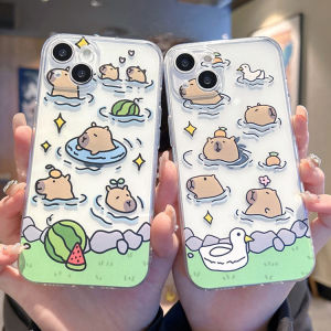 Cute Capybara Silicone Phone Case for  15Pro Max 14 13Pro 12Mini 11 Fun 17 Niche 16 Transparent Soft Shell 7/6P
