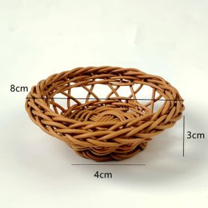Mini Handmade Wicker Basket Small Size Portable Basket Landscape Decoration Toy Basket Special Small Size Basket