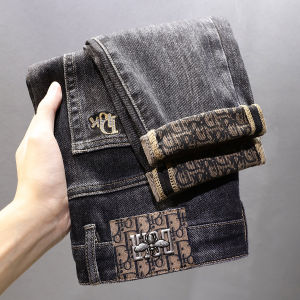 กางเกงยีนส์ทรงสลิมฟิตสำหรับผู้ชาย ทรงสลิมฟิต ทรงลำลอง ทรงยาว ทรงยืดหยุ่น สไตล์เกาหลี กางเกงขายาวสุดเทรนด์