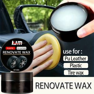 Car Plastic Renovator Wax 50ml - PU Leather Rejuvenation Scratch Repair for Car Bumpers and Interiors Enhances Plastic