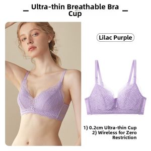 Minimizing Gather Non-Wire Thin Lace Bra Set