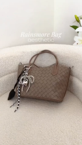 RAINSMORE Womens Woven Bucket Bag - Elegant Design Durable Texture Versatile for Daily/Work/Date
