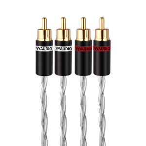 Cáp Âm Thanh RCA 7N Đơn Tinh Thể Đồng Mạ Bạc Bộ Khuếch Đại Công Suất Kết Nối Tín Hiệu Một Cặp Nam RCA Sang Nam RCA