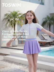 toswim | Girls One-Piece Dress Style Swimming Suit