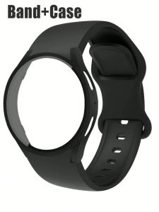 Watch Band+Case for Samsung Galaxy Watch 4 5 6 7 40/44mm Soft Silicone Strap Scratch-Resistant Full-Coverage Protective Case