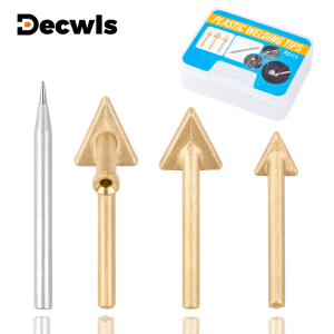 4/6Pcs Plastic Welding Tip Soldering Iron Tip Triangular Copper Tip Welding Tool AccessoriesBumper Repair Soldering Iron Tip