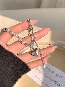 สร้อยคอโซ่กระดูกไหปลาร้ารูปหัวใจสุดเก๋ไก๋สไตล์เกาหลีสำหรับผู้หญิง เครื่องประดับแฟชั่นสุดเก๋ไก๋ที่สวมใส่สบาย