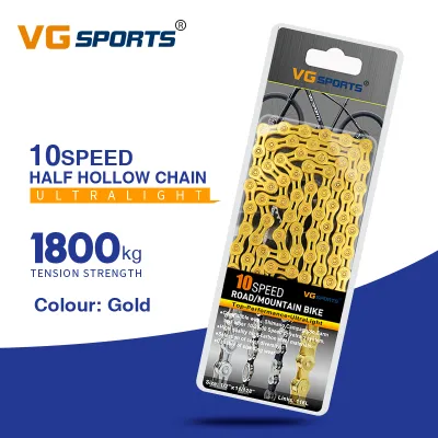 VG Sports 8 9 10 11 12 Speed Velocidade Bicycle Chain 8s 9s 10s 11s 12s EL Half Hollow MTB Mountain Road Bike Chains Bike Parts