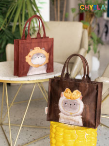 กระเป๋าผ้าใบลายแมวขนาดเล็ก กระเป๋าถือผู้หญิง กระเป๋าสะพายไหล่แบบเรียบง่าย กระเป๋าเดินทางแบบสี่เหลี่ยมเล็ก กระเป๋าสะพายข้างผู้หญิง กระเป๋าผ้าใบลายแมวใหม่ฤดูใบไม้ร่วงและฤดูหนาว