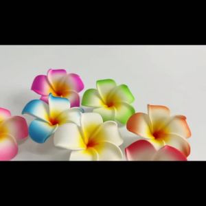 6PCS Hawaiian Flowers Fake Plumeria Foam Frangipani Flower Heads 4.5/9cm Beach Wedding Party Decorations Floating Frangipani