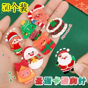 Christmas Push Small Gift Cute Brooch Student Cartoon DIY Accessories Badge Kindergarten Class Small Gift