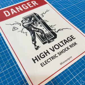 Danger High Voltage Electric Shock Risk. Premium Sticker. Warning Caution Precaution Danger. Sign Label Notice Signage. Laminated Waterproof Scratch Resistant. Suitable for Indoor and Outdoor.
