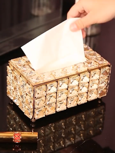 Spot Crystal tissue box Europe style Luxury Paper Towel Crystal Storage Box Home Supplies(SHIP IN 24H)