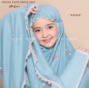 MUKENA ANAK KATUN RAYON BORDIR NADIRA UMUR 5-15 TAHUN TERBARU 2025