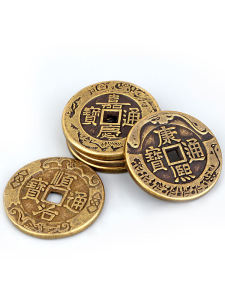 Juyuange Brass Qing Dynasty Five Emperors Coins Copper Coins Kangxi Qian Long Reign Antique Loose Money Thickened Coins Large Small Size Pressure Threshold