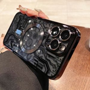 Chất Lượng Cao Công Nghệ Mạ Điện sạc không dây Ốp điện thoại Thu Hút Ốp điện thoại cho iPhone 16 15 14 13 12 11 Pro Max 16 Cộng Với Trường Hợp TPU vỏ mềm chống rơi Chống Sốc