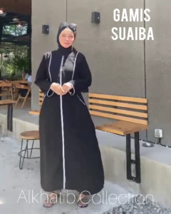 Alkhatib Collection Gamis Suaiba Abaya Jetblack Saudi