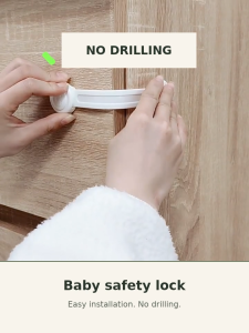 Hoholand Baby Safety Drawer Lock Childproof Cabinet Lock Anti-Pinch Child Safety Lock Strong Adhesive No Drill