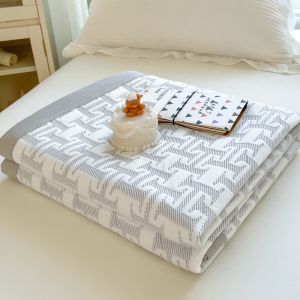 KAMONI | Summer Cooling Pure Cotton Towel Blanket Washable Thin Air Conditioner Blanket