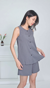 Einashop Jeeyi Sleeveless Top & Shorts 2 Piece Set Signature Collection SG Ship
