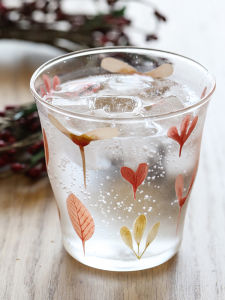 Heat Resistant High Borosilicate Glass Cup Lotus Leaf Heart Shaped Drinking Water Cup Home Use Tea Cup Juice Cup Blue Lotus