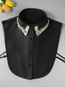 Áo Sơ Mi Nữ Sang Trọng Cổ Áo Có Thể Tháo Rời Đính Pha Lê Lấp Lánh Kiểu Dáng Thời Trang Chất Liệu Polyester Đa Năng Phụ Kiện Phù Hợp Mọi Mùa.